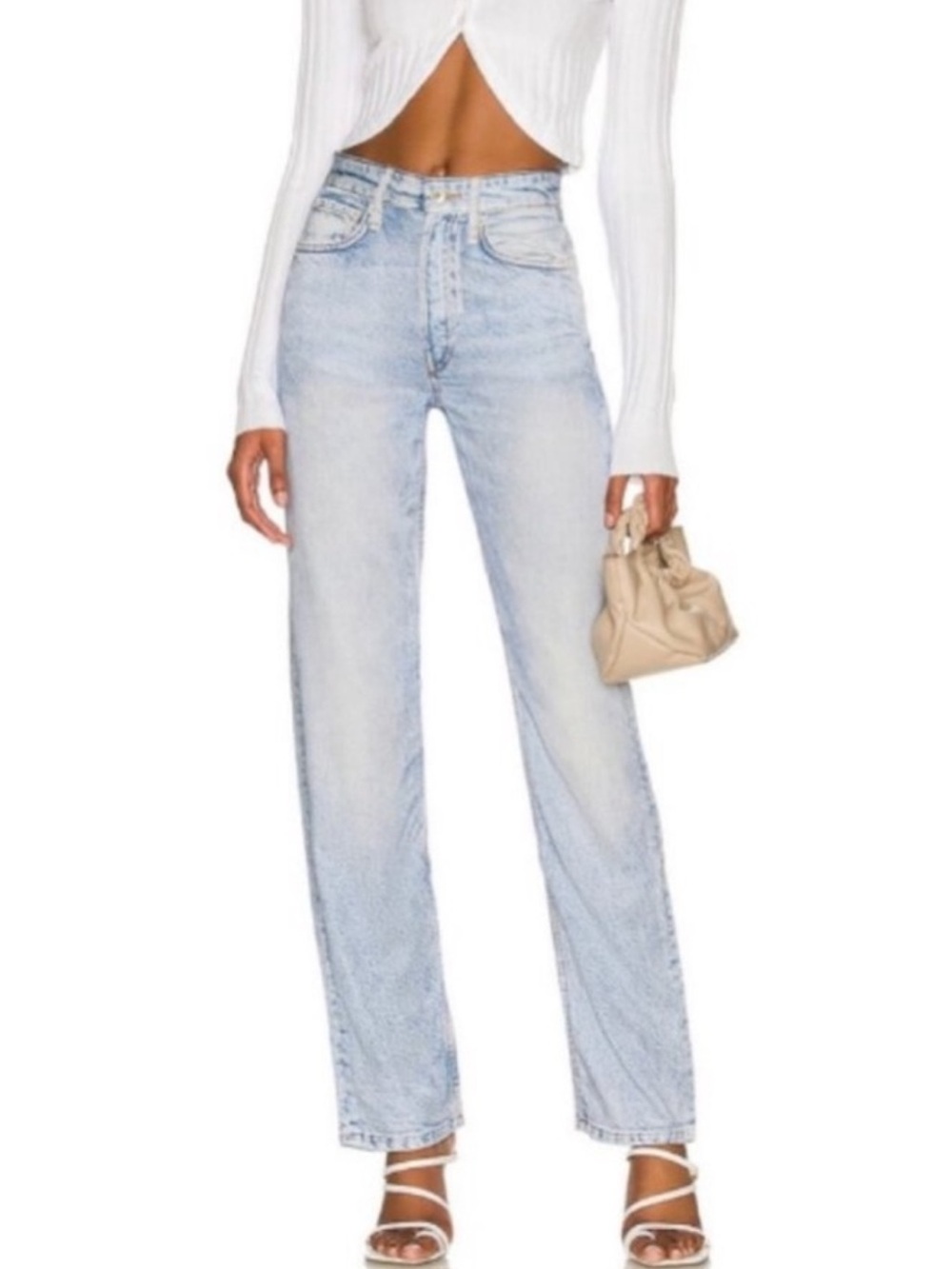 New Rag & Bone Alex Liquid High Rise Straight